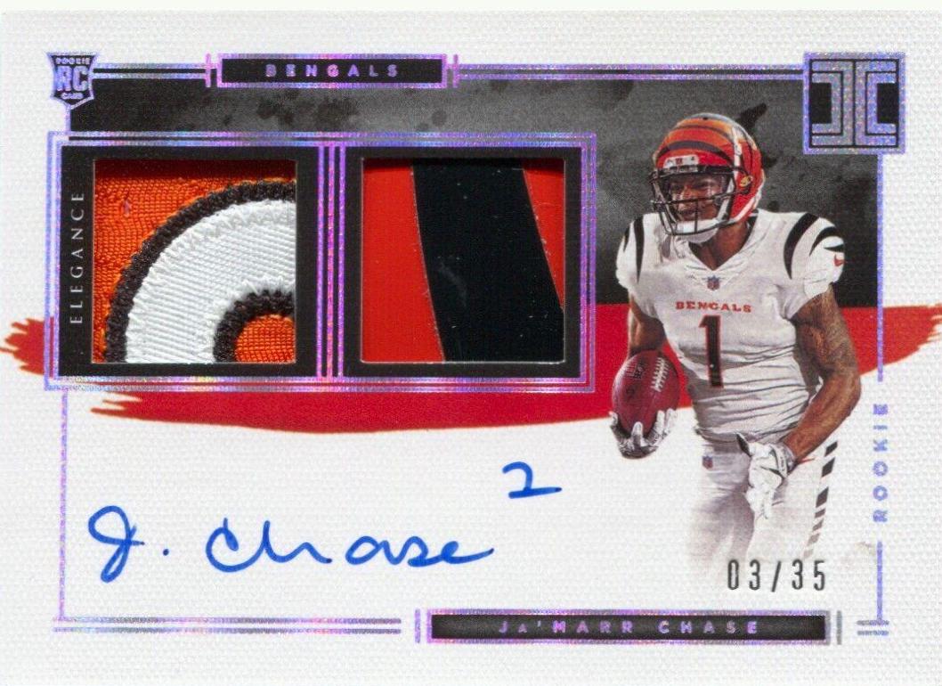 Ja'Marr Chase [Helmet, Patch Autograph Nameplate] #112