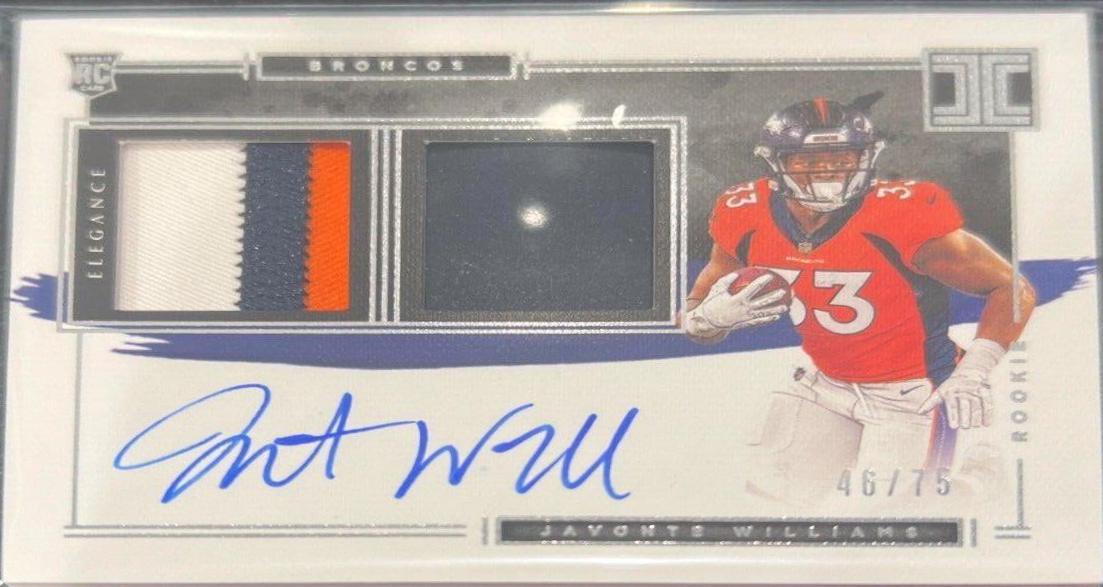 Javonte Williams [Helmet, Patch Autograph Football] #125