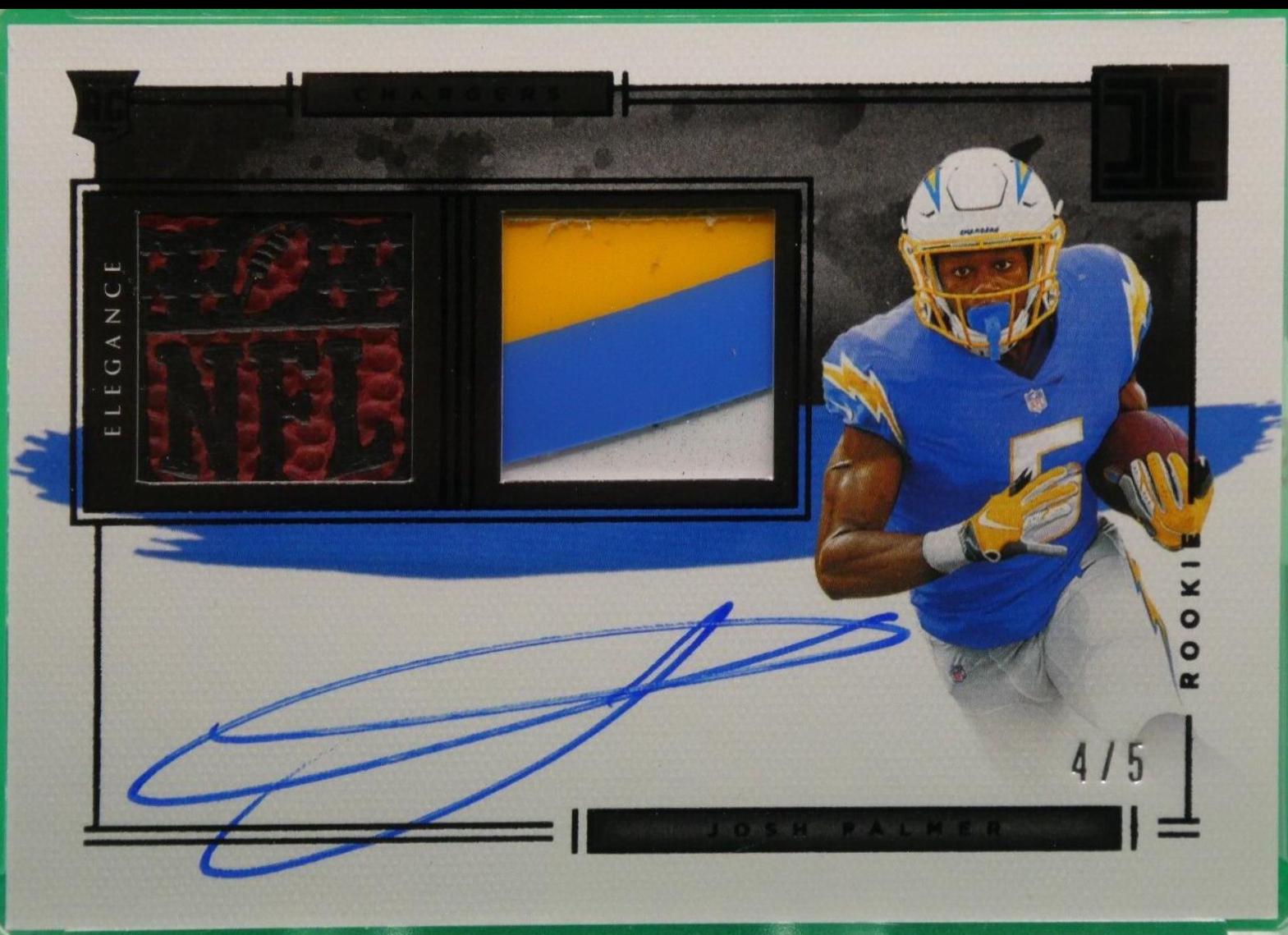 Josh Palmer [Helmet, Patch Autograph Football] #127
