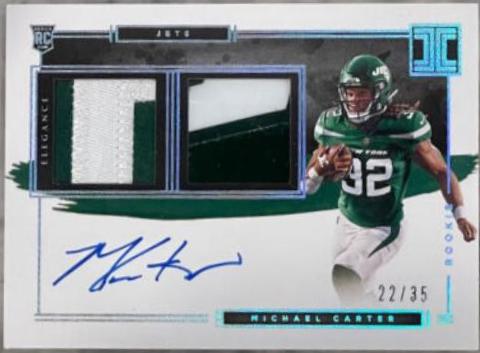 Michael Carter [Helmet, Patch Autograph Football] #118