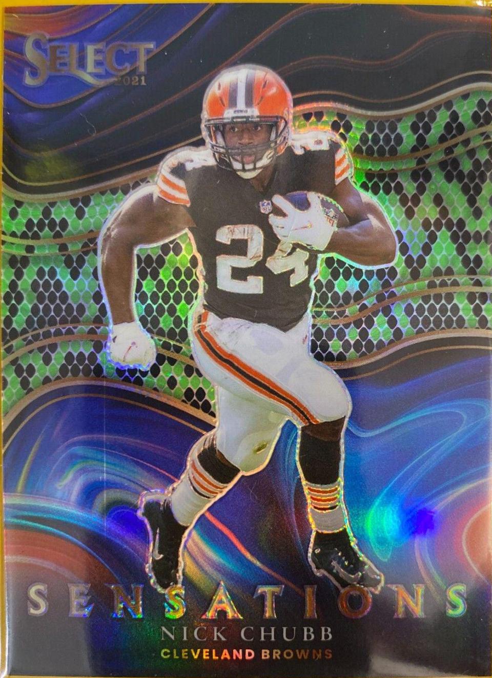 Nick Chubb [Green and Black Snakeskin] #SEN-13