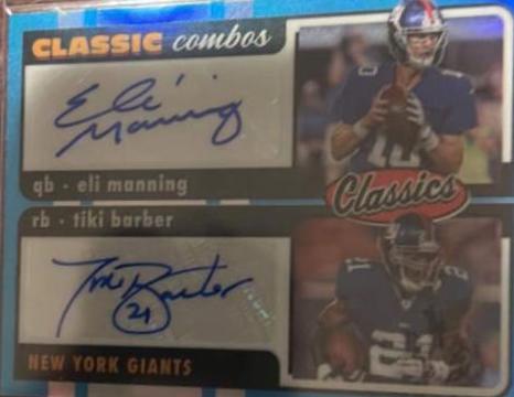 Eli Manning, Tiki Barber [Signature Blue] #CC-9