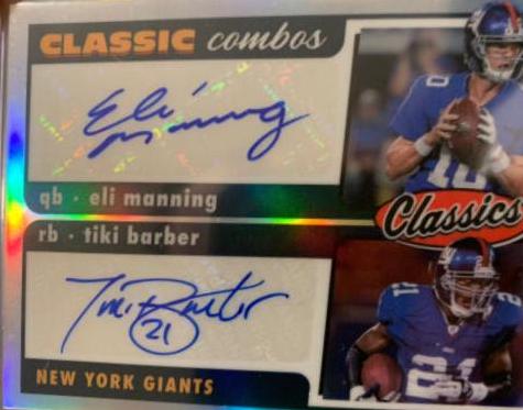 Eli Manning, Tiki Barber [Signature] #CC-9