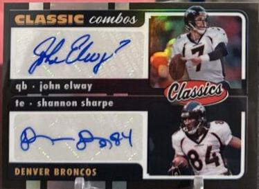 John Elway, Shannon Sharpe [Signature] #CC-3