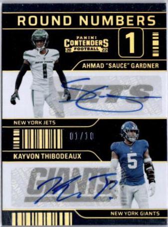 Ahmad 'Sauce' Gardner, Kayvon Thibodeaux [Autograph Gold] #RN-GT