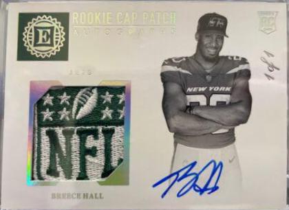 Breece Hall [Cap Patch Autograph Diamond] #134