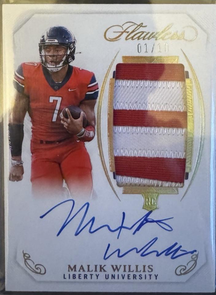 Malik Willis [Vertical Patch Autograph Gold] #153