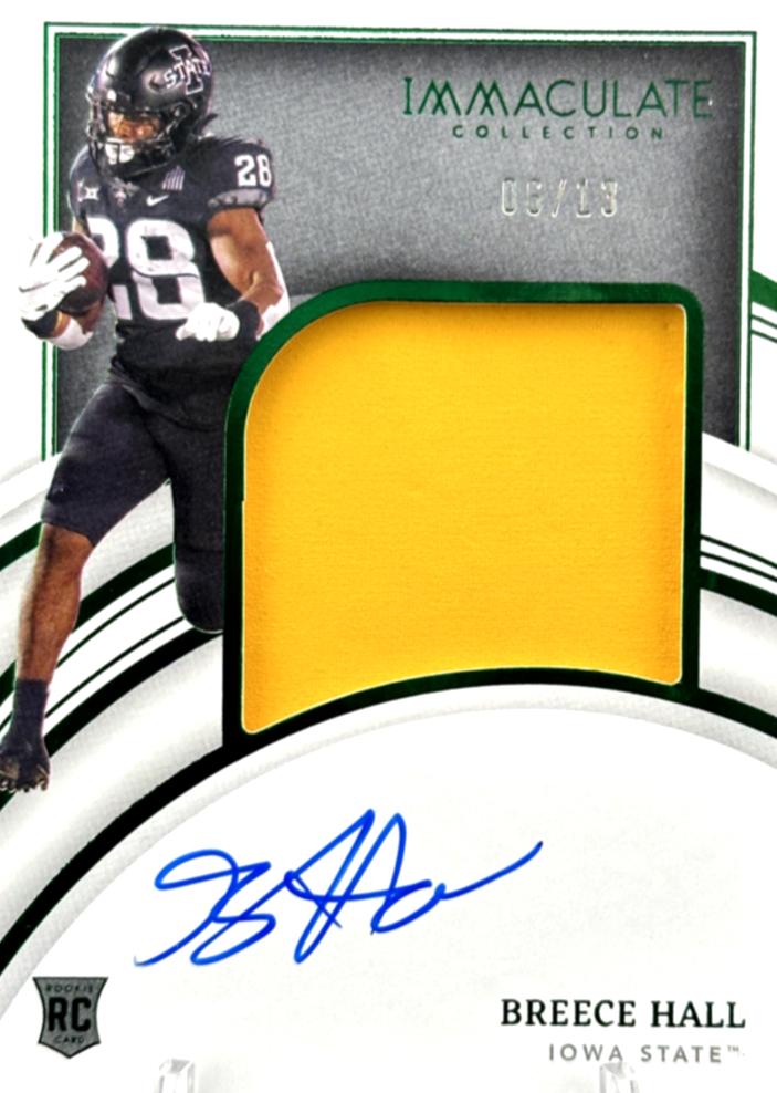 Breece Hall [Patch Autograph Emerald] #60