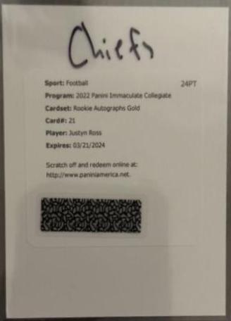 Justyn Ross [Patch Autograph Gold] #75