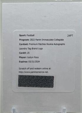 Justyn Ross [Patch Autograph Laundry Tag Brand Logo] #75