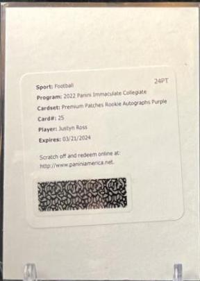 Justyn Ross [Patch Autograph Purple] #75