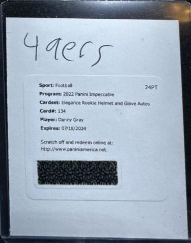 Danny Gray [Helmet Glove Autograph] #134