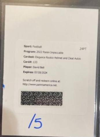 David Bell [Helmet Cleat Autograph] #133