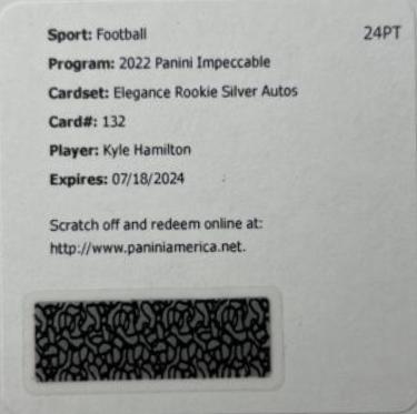 Kyle Hamilton [Silver Autograph] #132