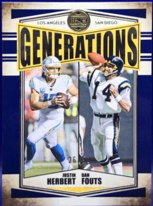 Dan Fouts, Justin Herbert [Blue] #G-5