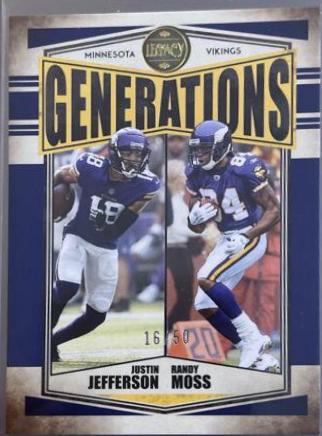 Justin Jefferson, Randy Moss [Blue] #G-4