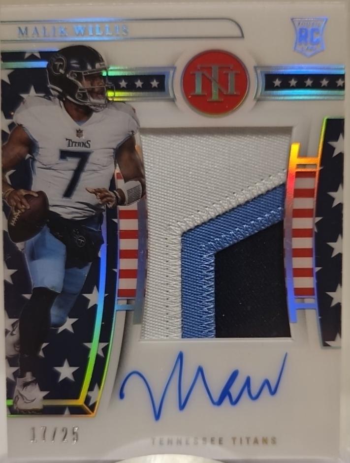 Malik Willis [Patch Autograph Stars & Stripes Blue] #157
