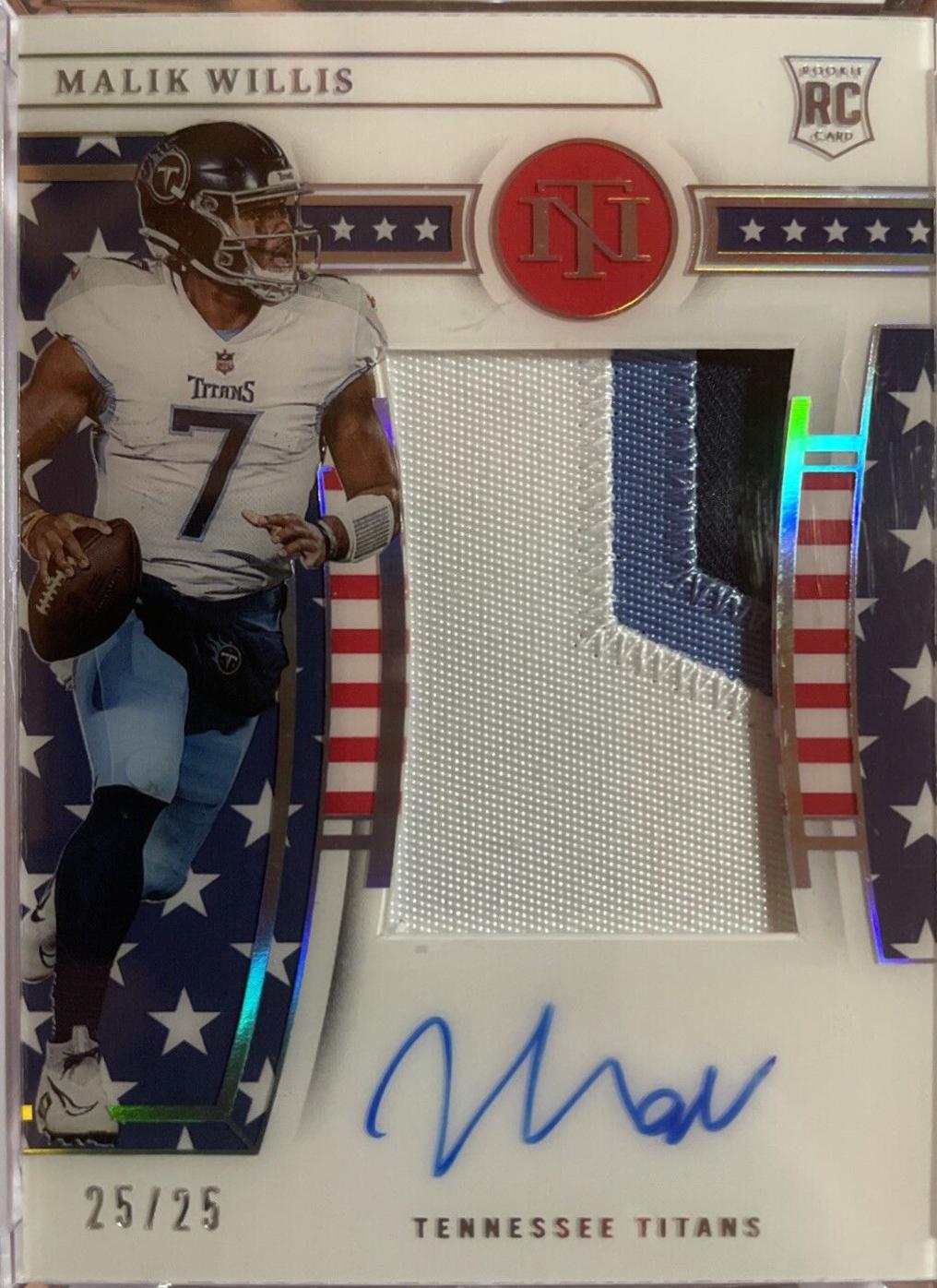 Malik Willis [Patch Autograph Stars & Stripes Holo Silver] #157