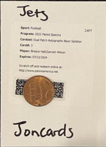 Garrett Wilson, Breece Hall [Splatter] #DPA-NYJ