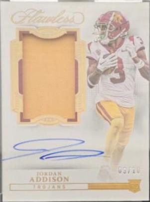 Jordan Addison [Horizontal Patch Autograph Gold] #152
