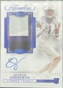 Quentin Johnston [Horizontal Patch Autograph Sapphire] #158