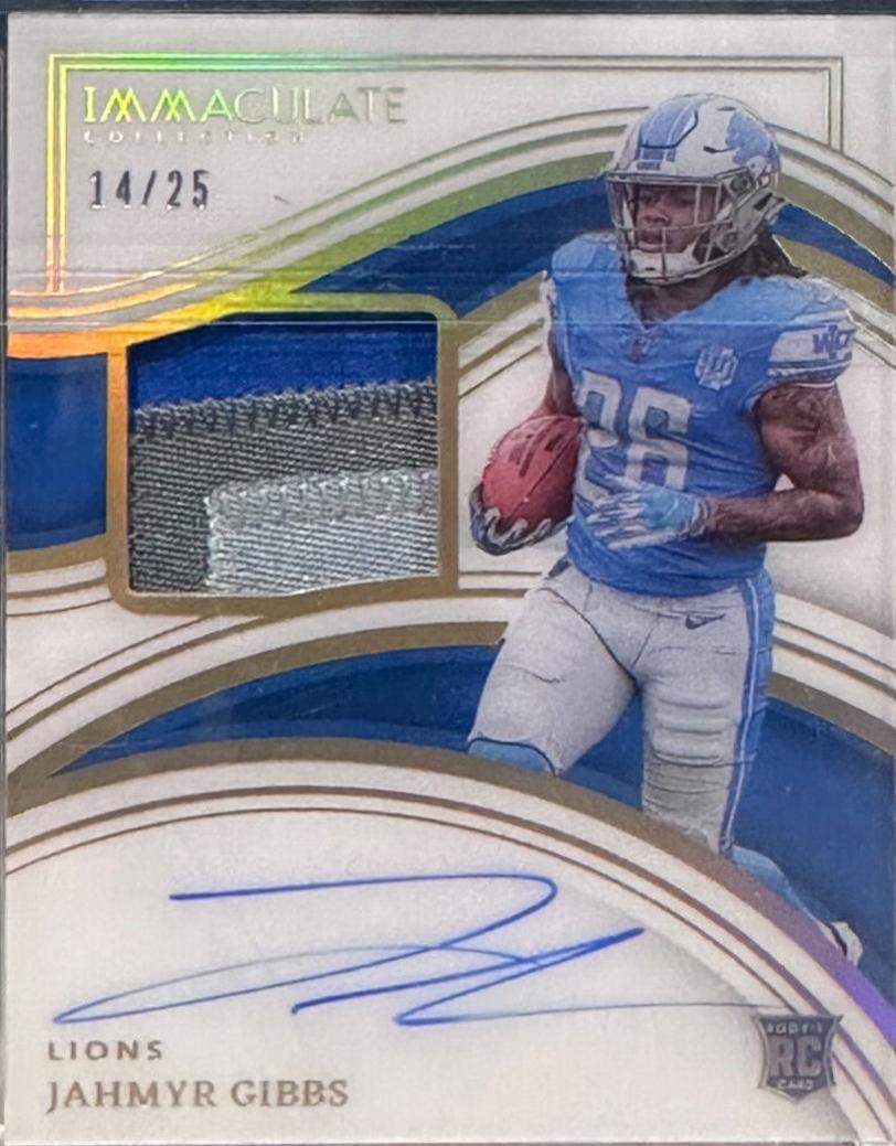 Jahmyr Gibbs [Gold Rookie Patch Autograph] #112