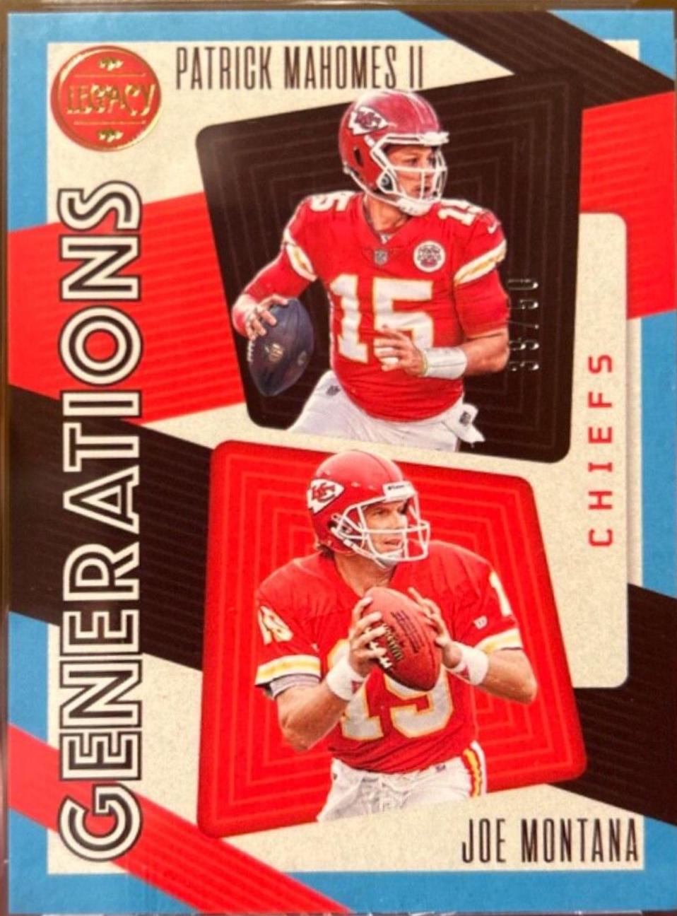 Joe Montana, Patrick Mahomes II [Blue] #GEN-10