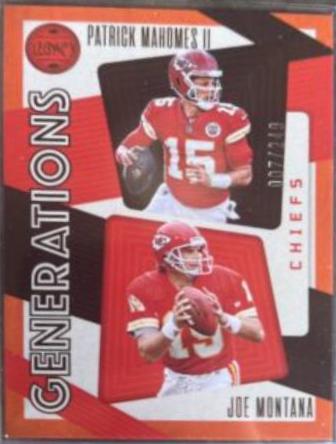 Joe Montana, Patrick Mahomes II [Orange] #GEN-10