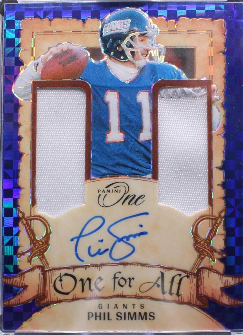 Phil Simms [Blue One For All Autograph] #348