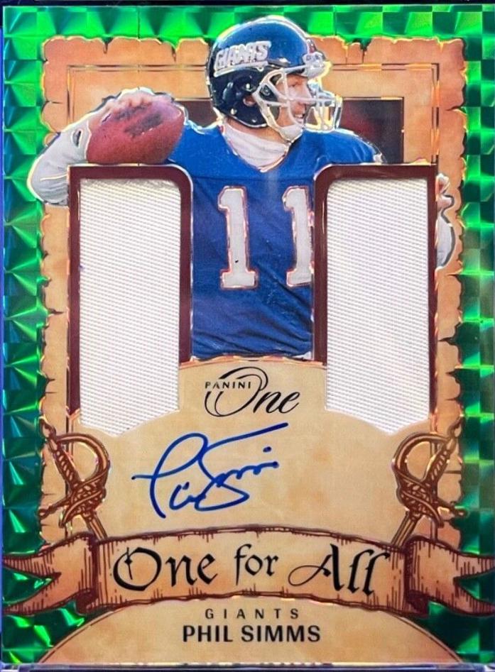 Phil Simms [Green One For All Autograph] #348