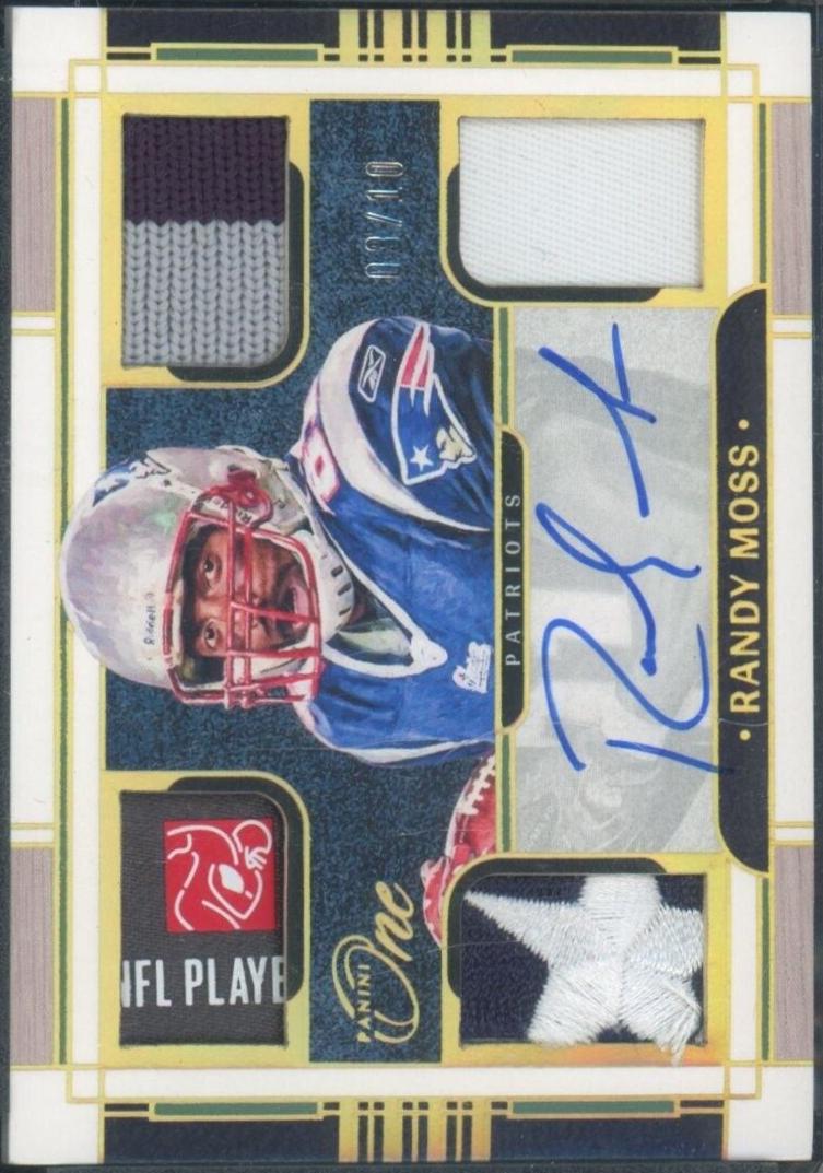 Randy Moss [Gold Quad Patch Autograph] #63