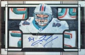 Zach Thomas [Black Quad Patch Autograph] #62