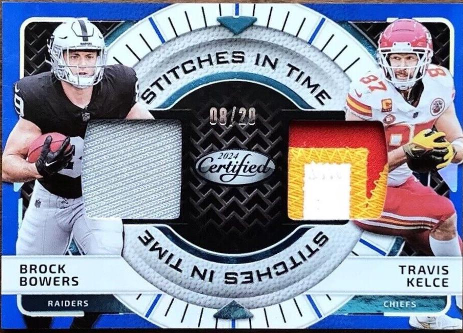 Brock Bowers / Travis Kelce [Blue Etch] #SITD-BBS-TKE