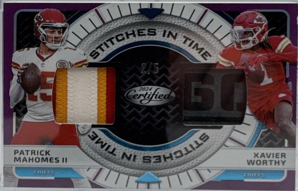Patrick Mahomes II / Xavier Worthy [Purple Etch] #SITD-PM-XWY