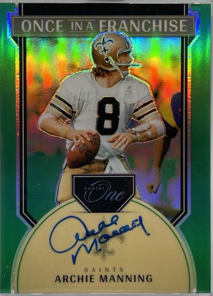 Archie Manning [Green Once in a Franchise Autograph] #333