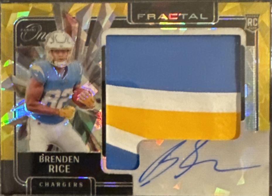 Brenden Rice [Gold Rookie Fractal Patch Autograph] #419