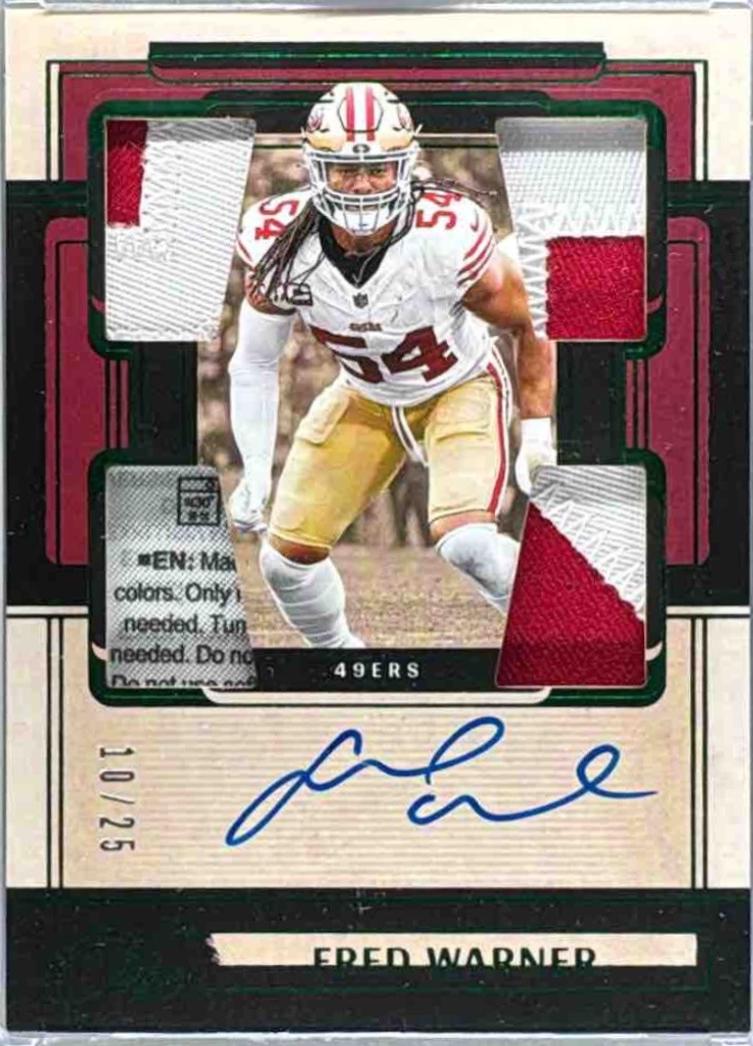 Fred Warner [Green Quad Patch Autograph] #59