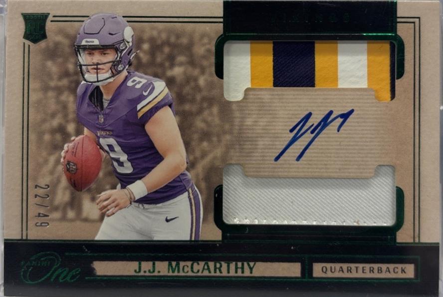 J.J. McCarthy [Green Rookie Dual Patch Autograph] #31