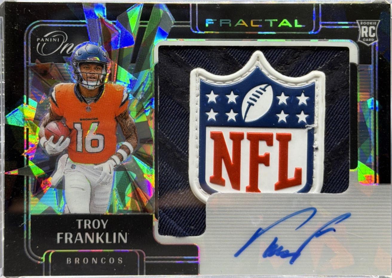 Troy Franklin [NFL Shield Rookie Fractal Patch Autograph] #402