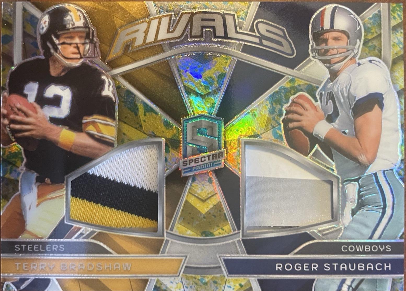 Roger Staubach / Terry Bradshaw [Splatter Neon] #RVL-TBRS