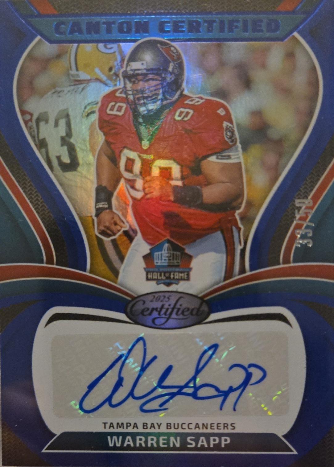 Warren Sapp [Mirror Blue] #CAN-WSA