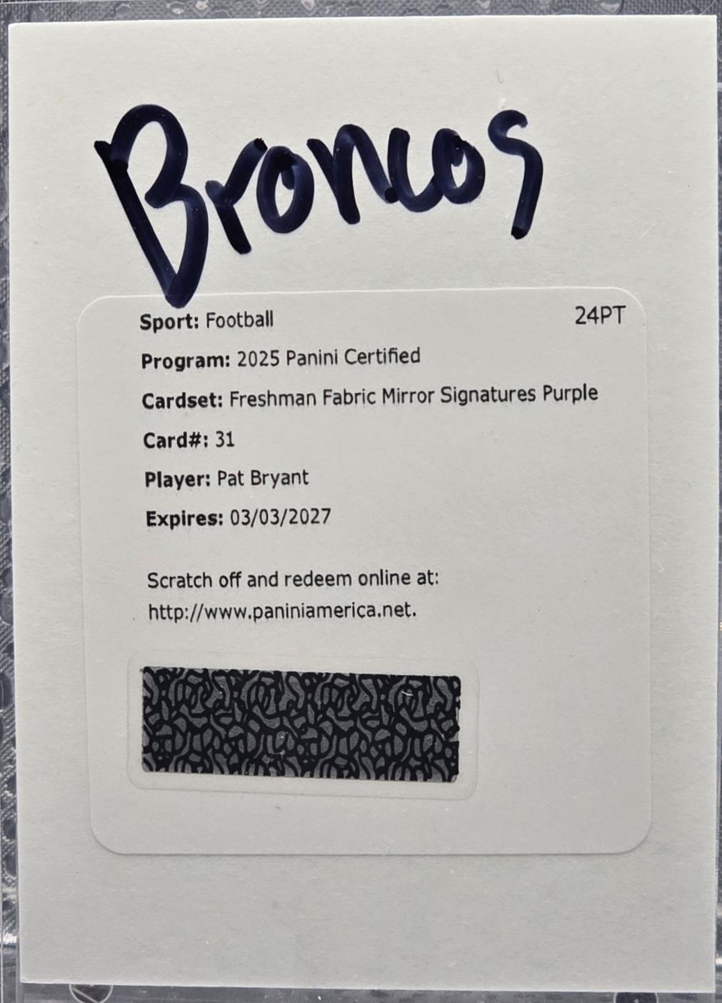 Pat Bryant #FBC-PBT