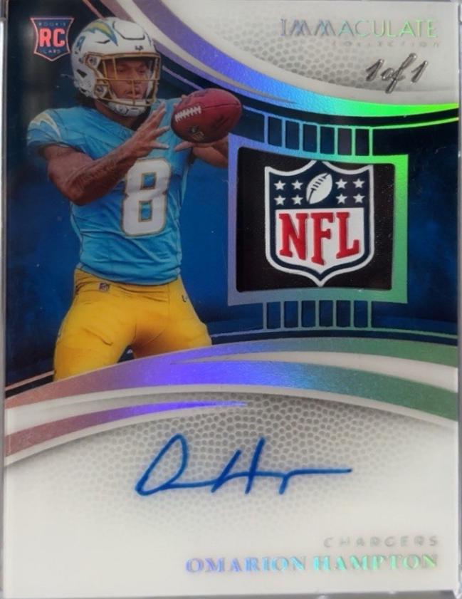 Omarion Hampton [NFL Shield Rookie Patch Autograph] #113