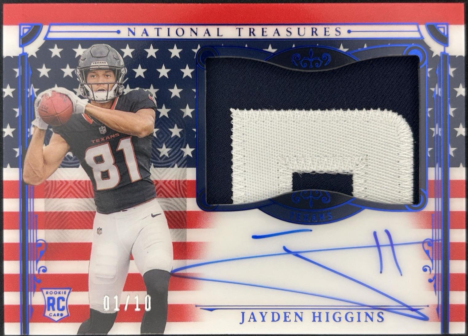 Jayden Higgins [Stars and Stripes Blue Rookie Patch Autograph] #172