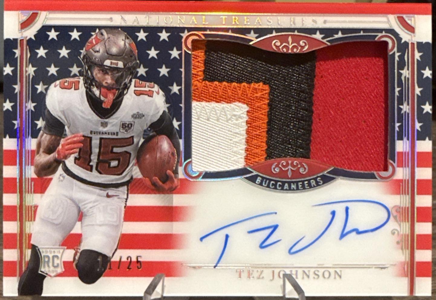 Tez Johnson [Stars and Stripes Blue Rookie Patch Autograph] #196