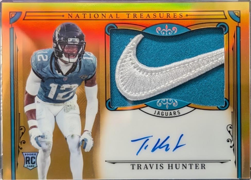 Travis Hunter [Premium Gold Rookie Patch Autograph] #156