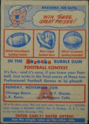 Contest Card Nov.25 [Bears Giants, Rams Colts]