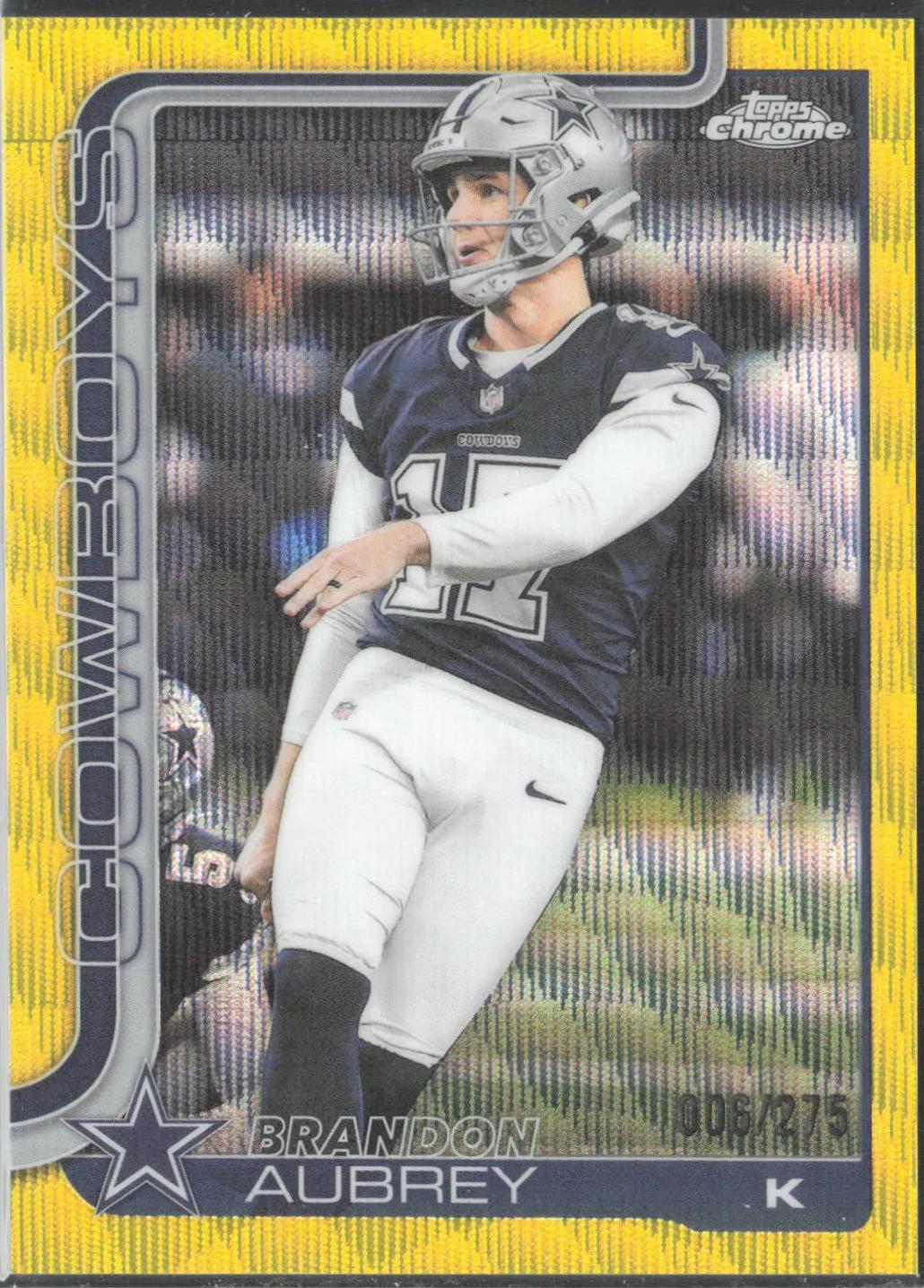 Brandon Aubrey [Yellow Wave Refractor] #81