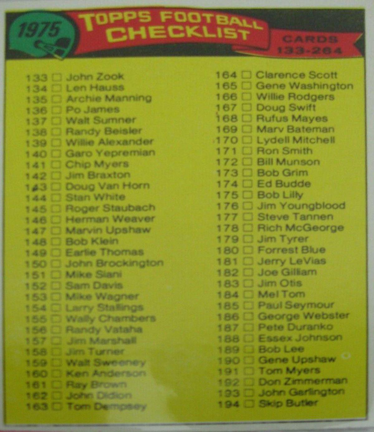 Checklist 133-264 #251