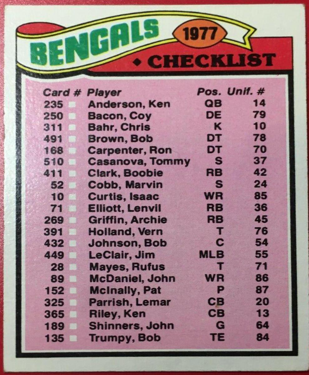 Bengals Checklist #205